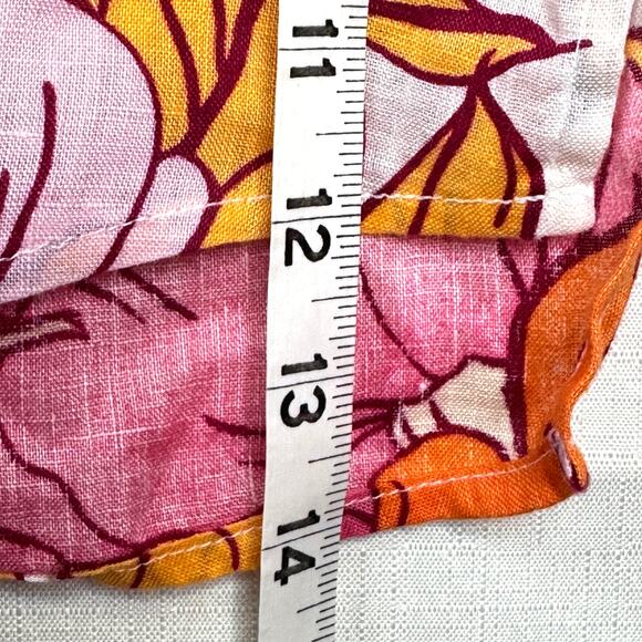 RACHEL ROY 100% Linen Blouse Women's M Button Down Floral Colorful Summer Beach - Picture 8 of 8